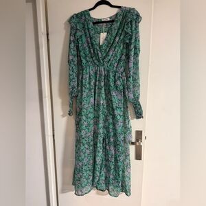 Floral Green and Purple Women's Dress